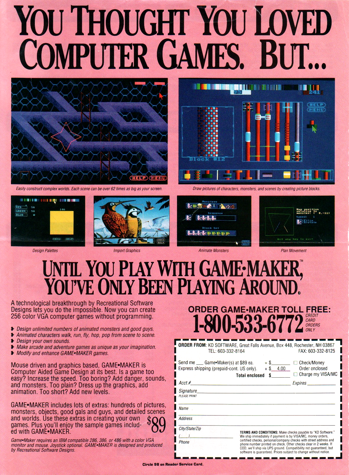 Magazine ad for RSD Game-Maker (1992)